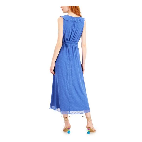 INC DRESS Womens Belted Neckline Sleeveless V Neck Maxi Fit + Flare Dress - Picture 2 of 3